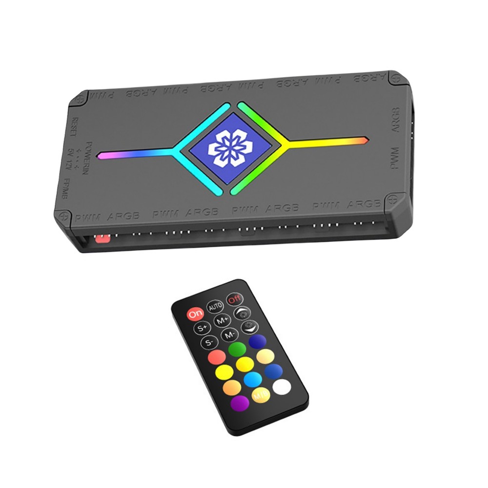 ARGB Controller 9x 5V 3PIN + 9x 4PIN PWM Hub with Remote & Sync Cable PC