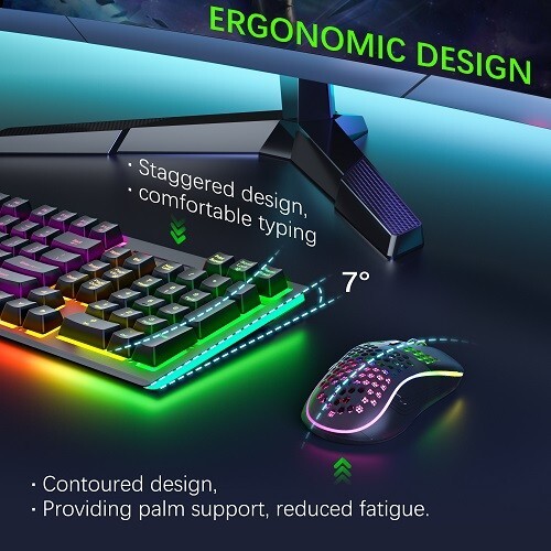 Rechargeable Wireless Keyboard and Mouse Gaming Combo Set RGB Backlit Light up
