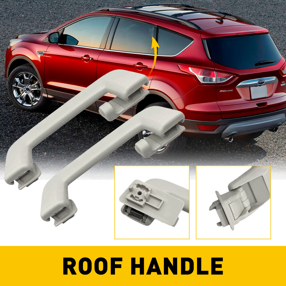 2PCS Light Gray Rear Roof Handle Pull Grab With Hook For Ford Escape 2013-2019