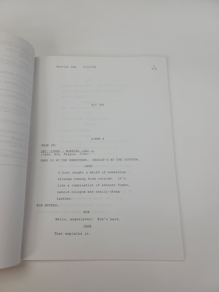BECKER / Michael Markowitz 1999 TV Script, Ted Danson "Partial Law"