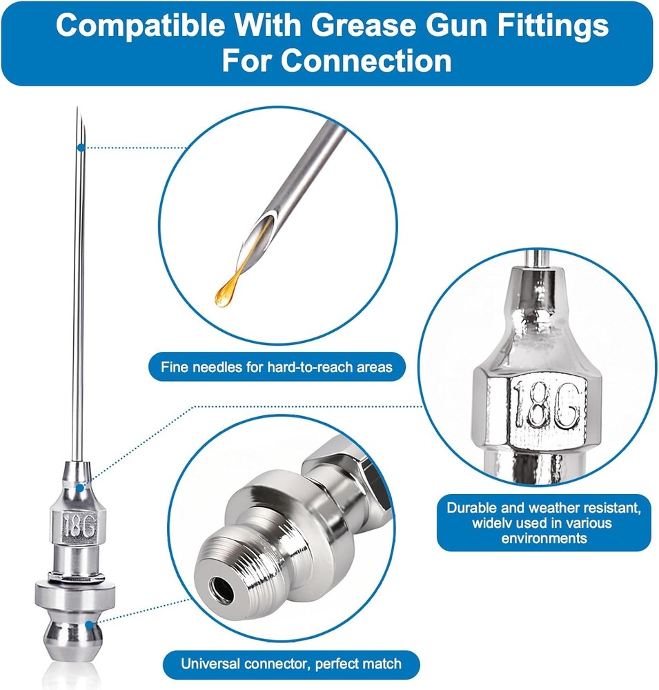 Grease Needle Dispenser Set 5PCS Rubber Coupler