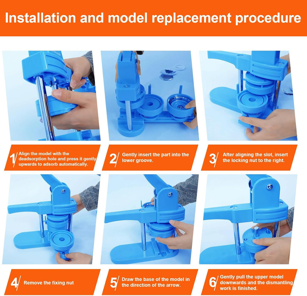 Button Maker Machine Multiple Sizes 1.26+1.73+2.28 Inch Pin Maker Machine,150Pcs