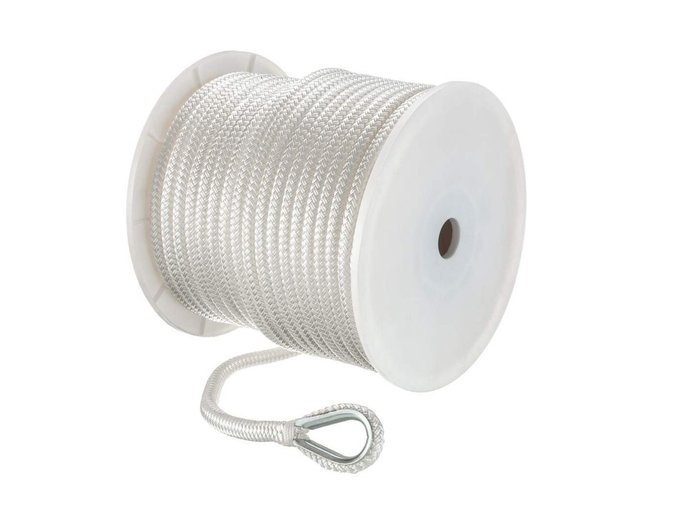 Seachoice 42141 Double Braid Nylon Anchor Line, White