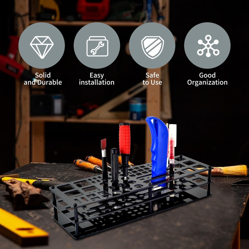 Screwdriver Storage Rack 63-Holes Acrylic Tool Stand Multi-Function Screwdriv...