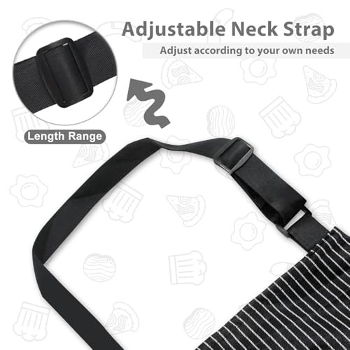 2 Pack Kitchen Aprons, Soft Apron for Restaurant with Adjustable Neck Strap