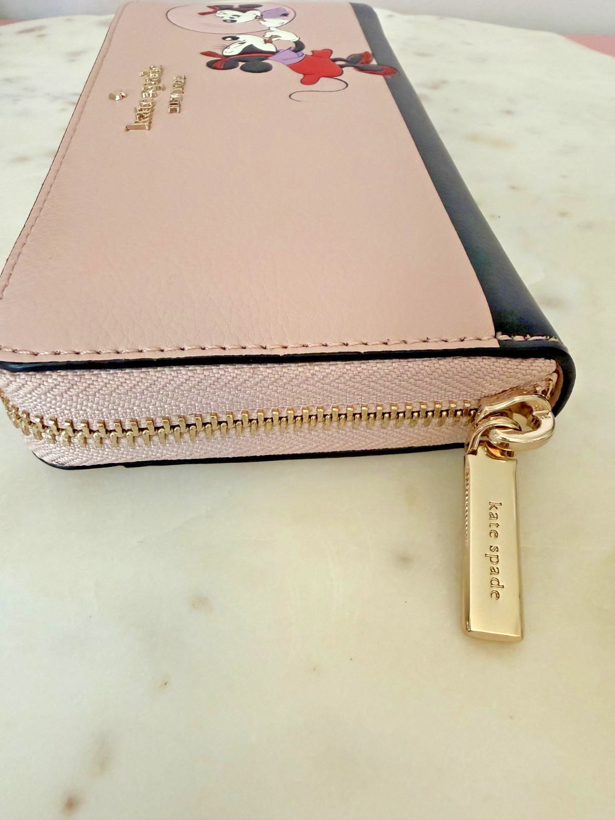 Kate Spade X Disney Minnie Mouse Wallet, applying her lipstick, A+dorable :-) !!