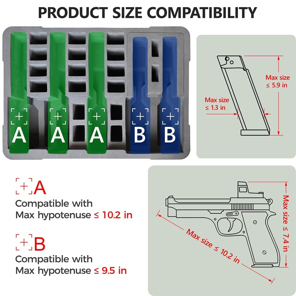 TSA Approved Pistol Gun Case for Multiple Handguns – Hard Shell Waterproof & ...