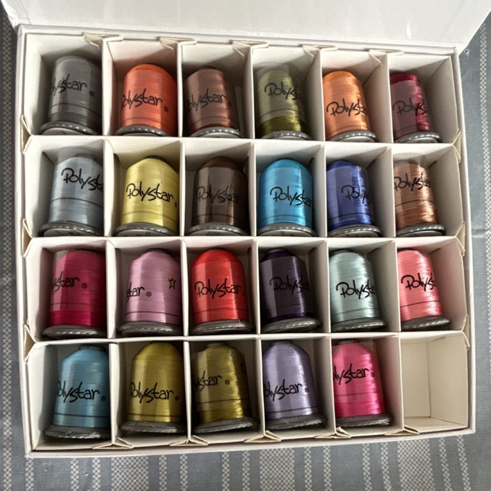 Polystar Machine Embroidery Thread Set Assorted Colors Box 23 Spools