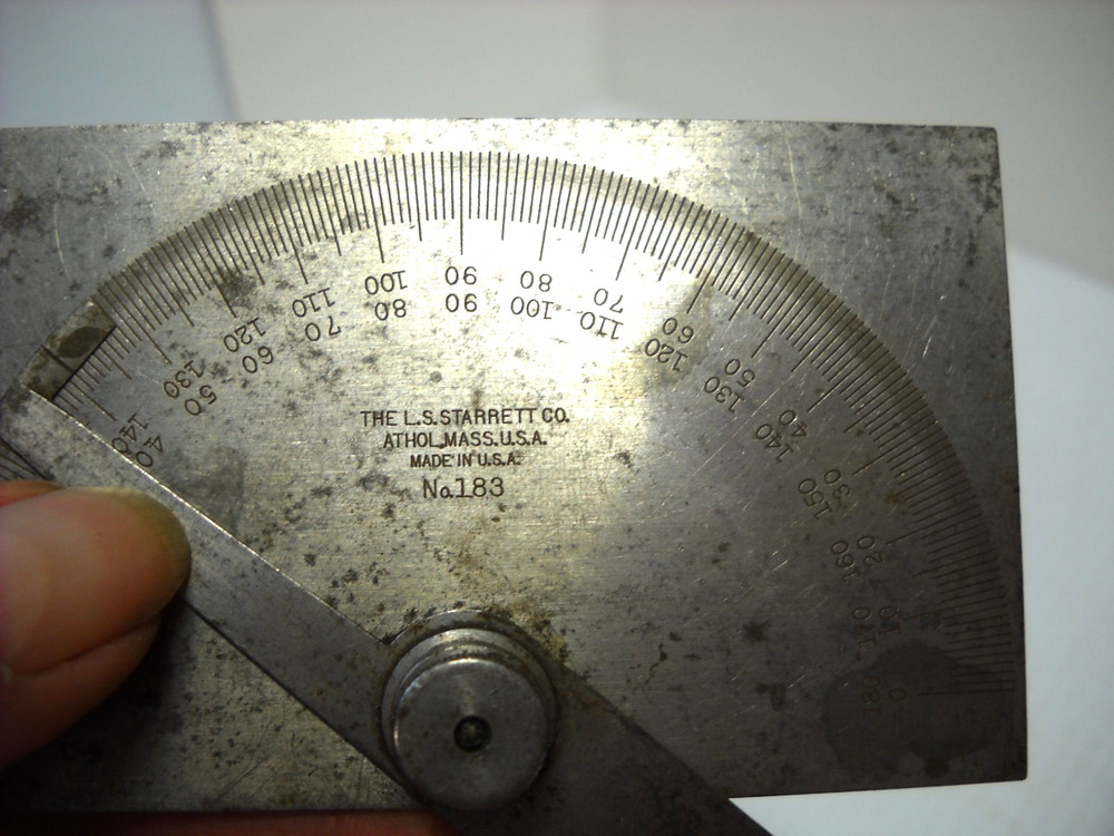 L. S. Starrett Co. No. 183 Protractor Ruler Tool