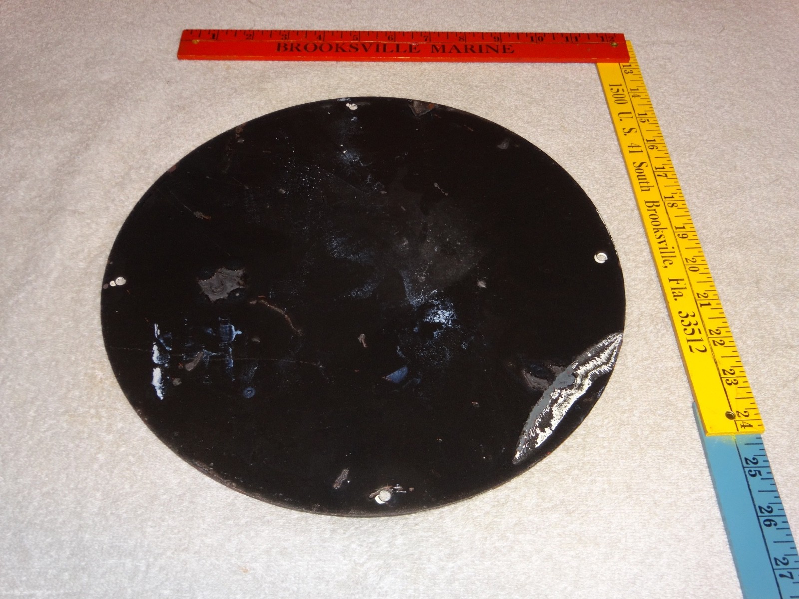 VINTAGE 1966 CONOCO GASOLINE W/ BATMAN & ROBIN 11 3/4" PORCELAIN METAL OIL SIGN!