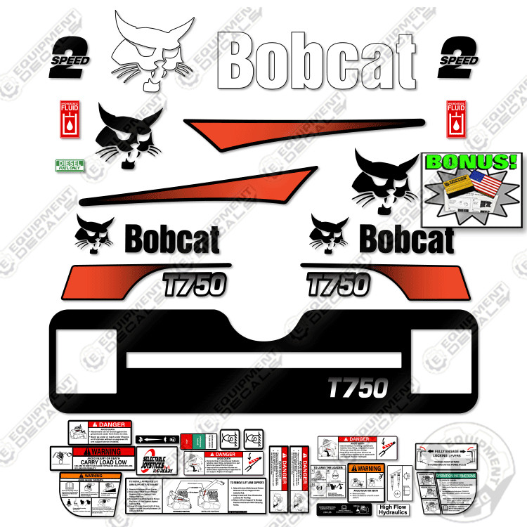 Fits Bobcat T750 Decal Kit Track Loader M-2