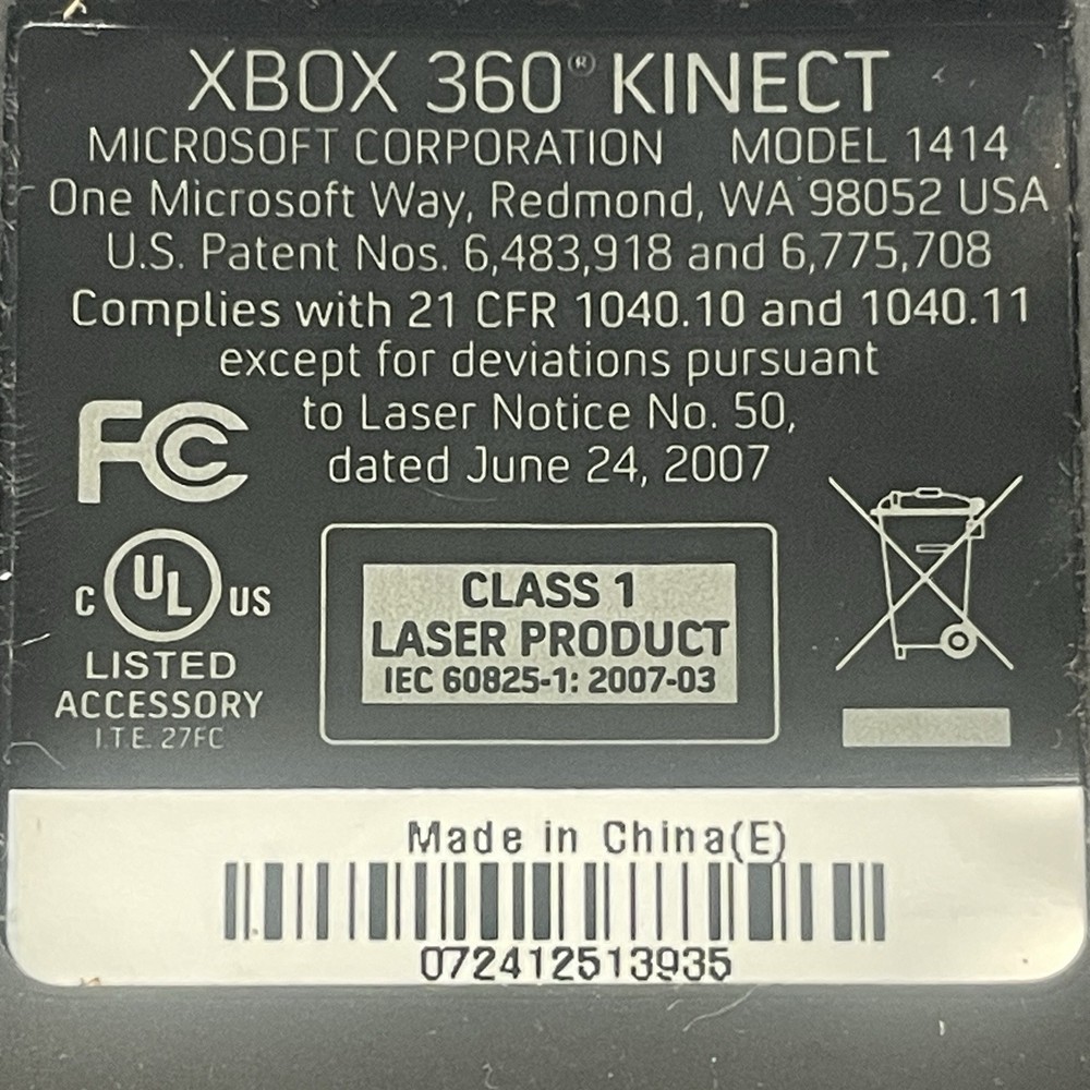 Microsoft Xbox 360 Kinect Motion Sensor 1414 + Memory Unit