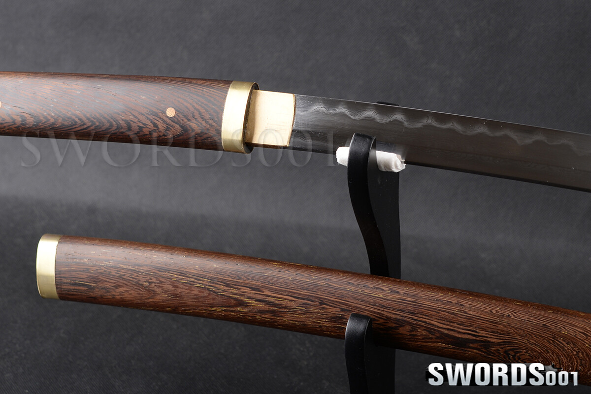 Rosewood Shirasaya Japanese Samurai Sword Katana Clay Tempered T10 Carbon Steel