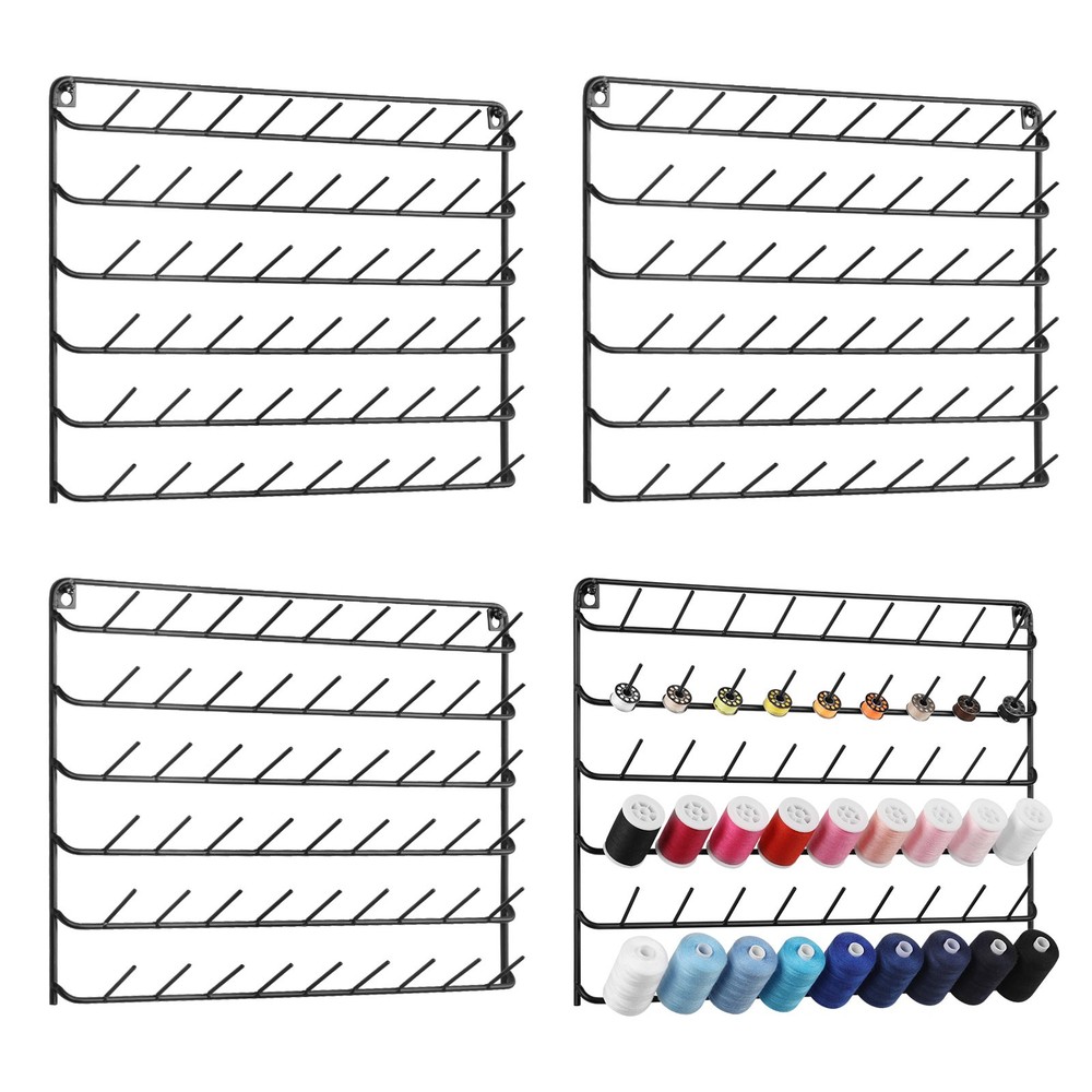 Thread Holder Wall 54 Spools Sewing Thread Rack Wall Mount Embroidery Spool O...