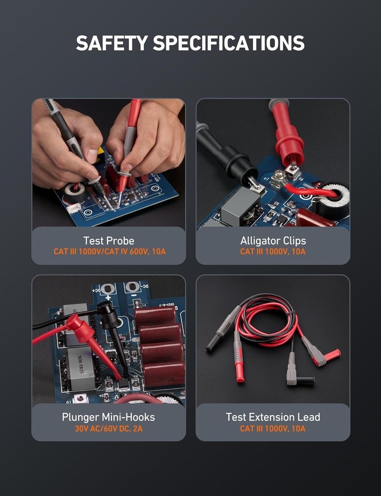 Professional 8-Piece Leads Set for Multimeters - 1000V, Ideal for DIY Users