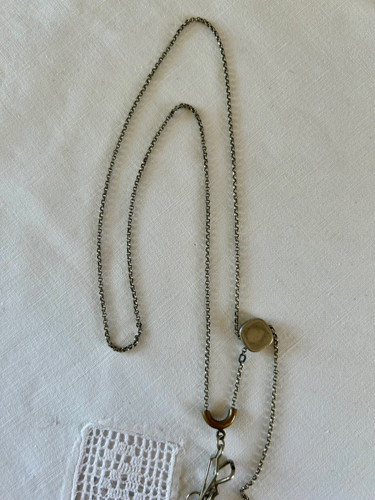 Vintage Signed SWANK Pocket Watch Chain with Slide