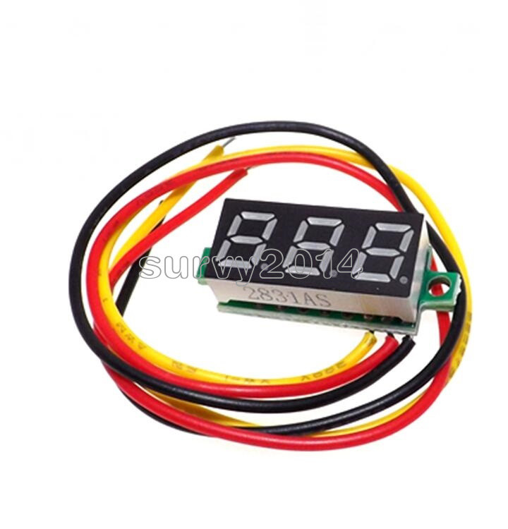 0.28" Red LED DC 0-100V 3Wires Digital Voltmeter Display Voltage Panel Meter NEW