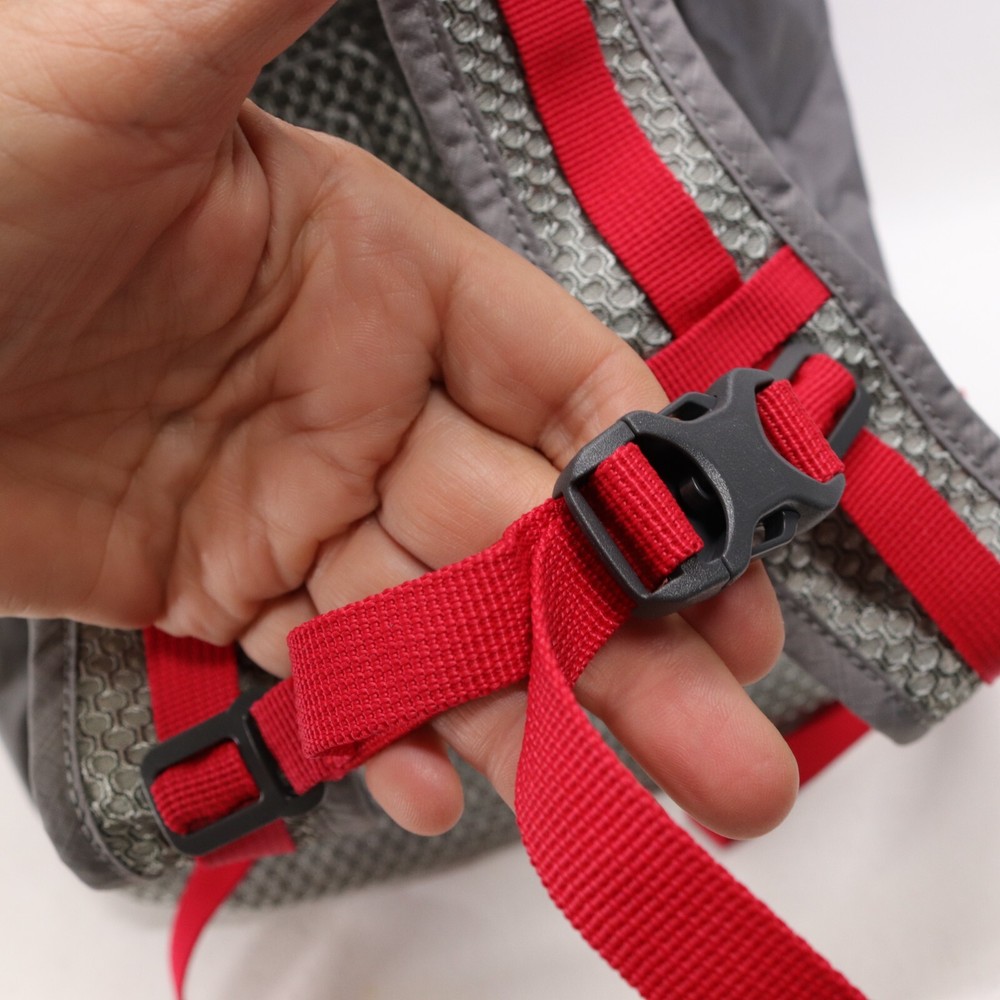 Ascend Backpack Water Resistant Hiking Light Pack Drawstring Folding Gray Nylon