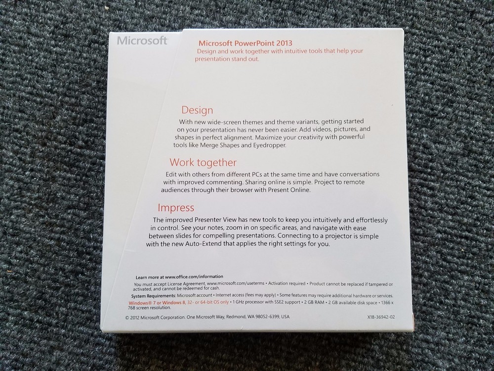 Microsoft Office 2013 PowerPoint Power Point Disc