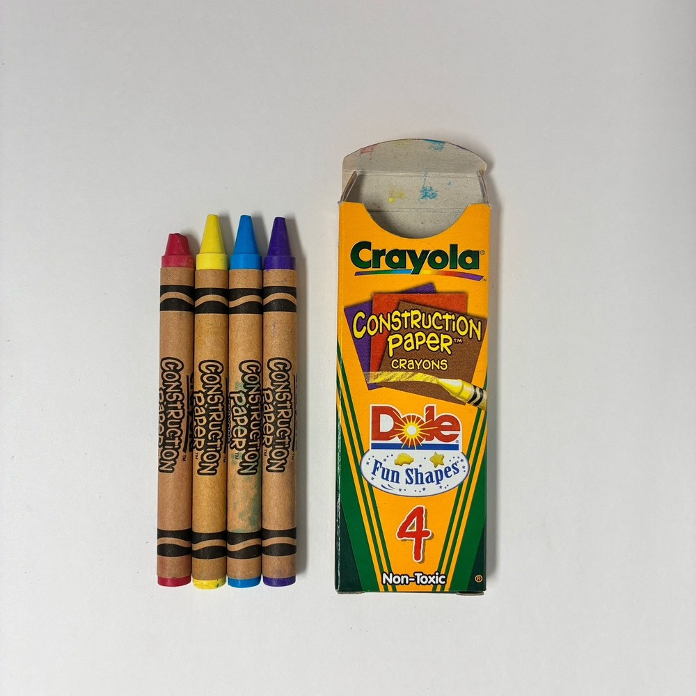 VINTAGE 2000 Crayola Construction Paper Crayons 4ct Sample Pack | Binney & Smith