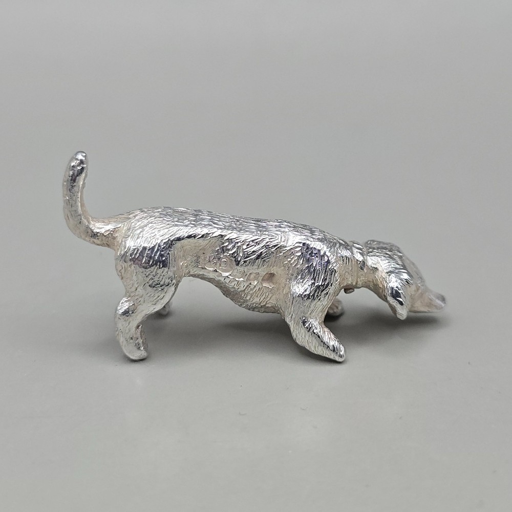 Collectible Solid Silver Dog Miniature Figurine