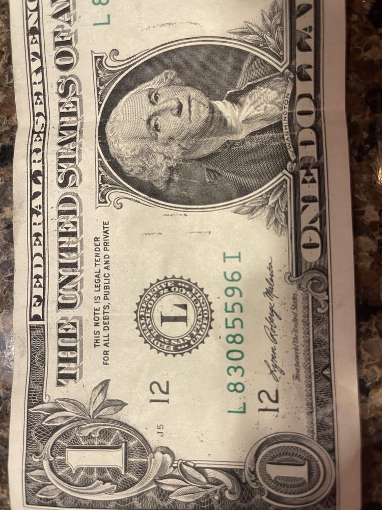 2021 X2 $1 Dollar Bills Ink Smear Bleed Through Errors From The Same Strap.