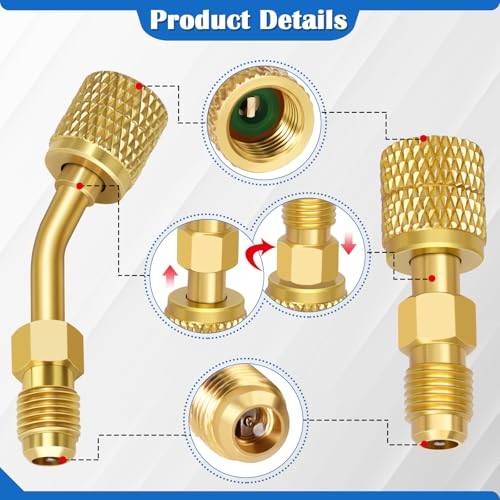 Mini Split Adapter, R410a Adapter Straight & Angled Charging Vacuum Port