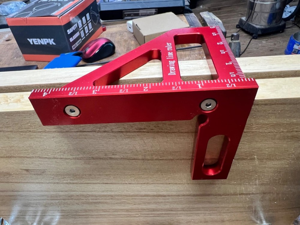 3D Multi Angle Measuring Ruler Precision 45/90 Deg Woodworking Square Protractor