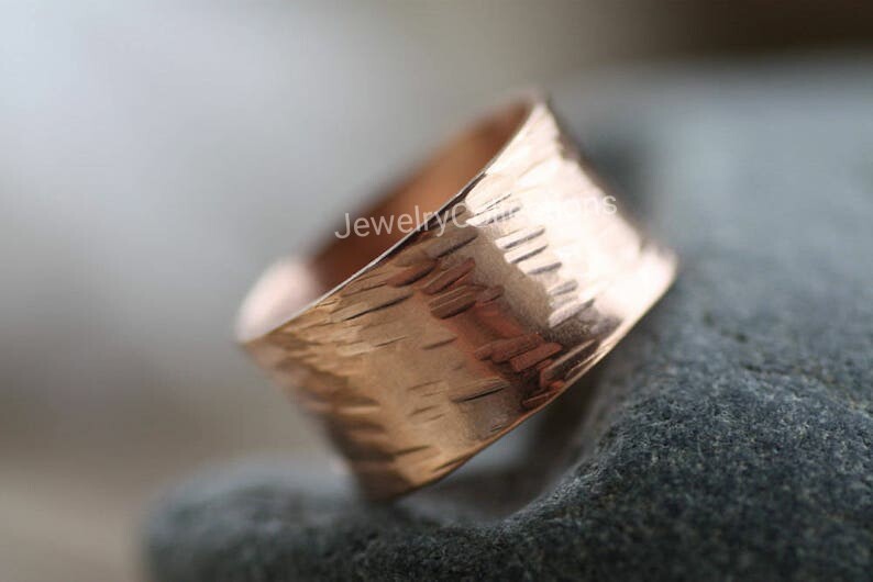 Pure Copper Ring Hammered Copper Band Ring Handmade Solid Copper Men's Ring B97