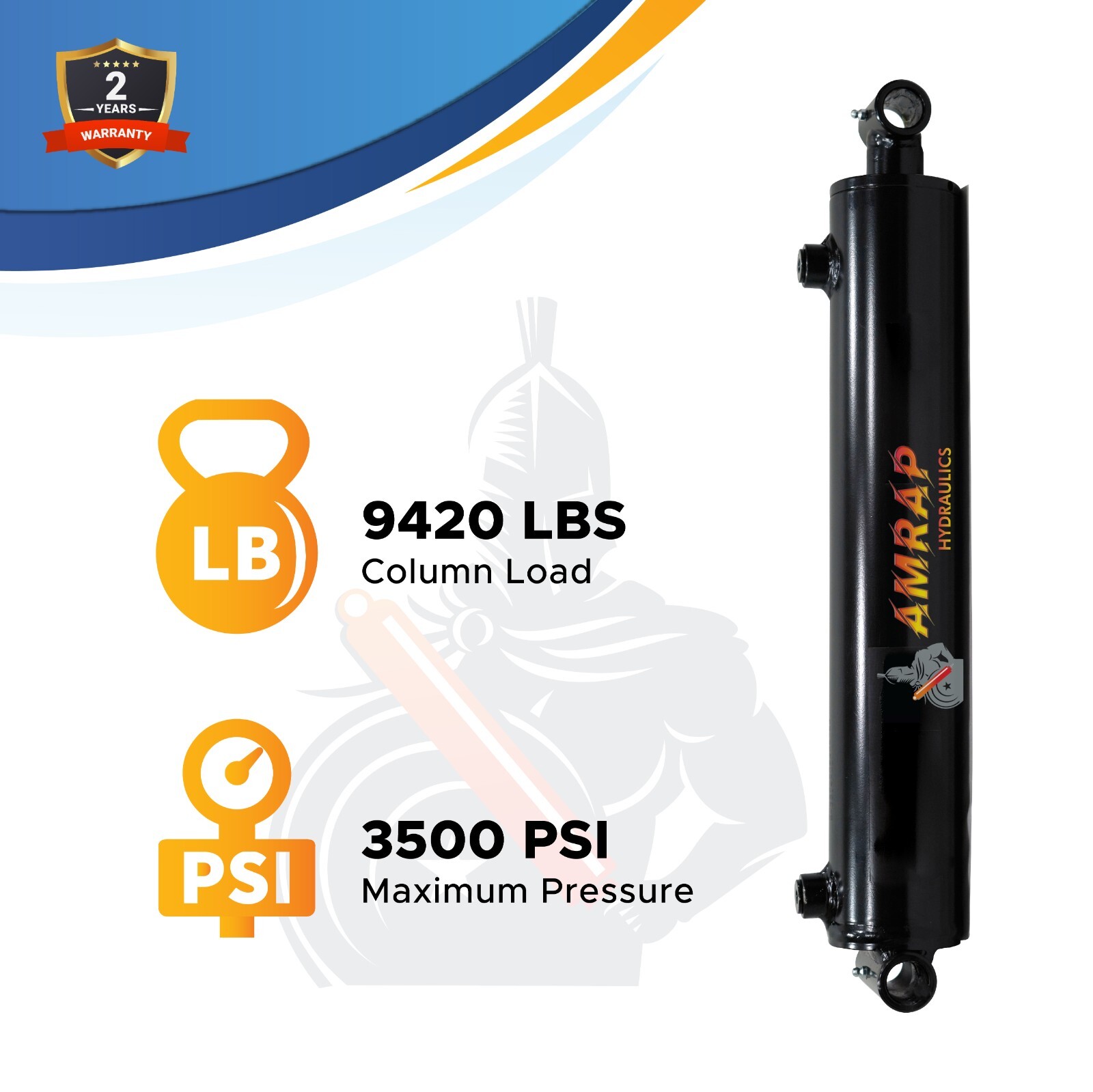 2x8 Hydraulic Cylinder 2" Bore 8" Stroke Welded Cross Tube Double Acting