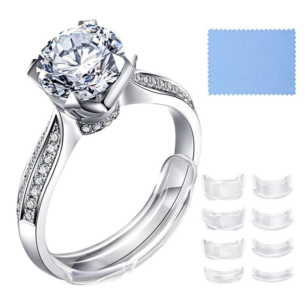 Ring Sizer Adjuster for Loose Rings,8pcs Different Sizes Invisible clear