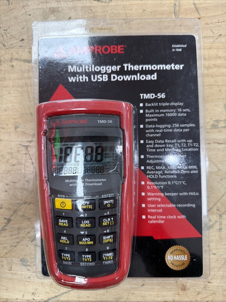 Amprobe TMD-56 Multi-Logging Digital Thermometer 0.05% Basic Accuracy NEW