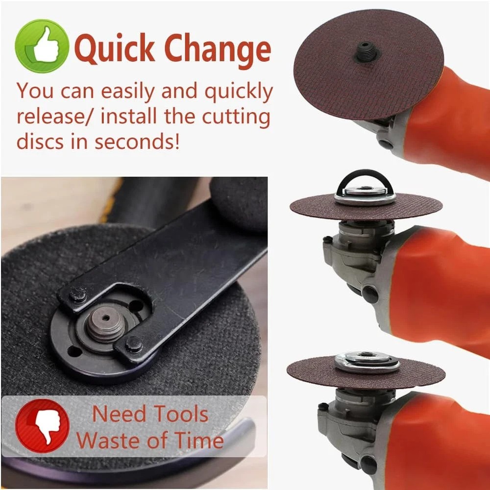 2Pcs Angle Grinder Flange Nuts with 5/8-11 Inch Thread, Quick Change Grinder Fla