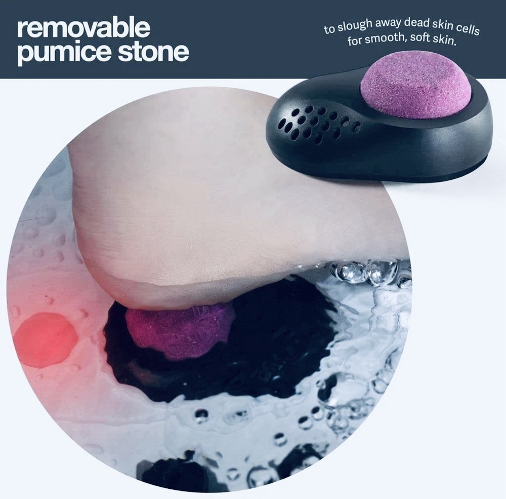 Foldable Heated Foot Bath with Massage Rollers, Bubble Jets, Remote, Black/White