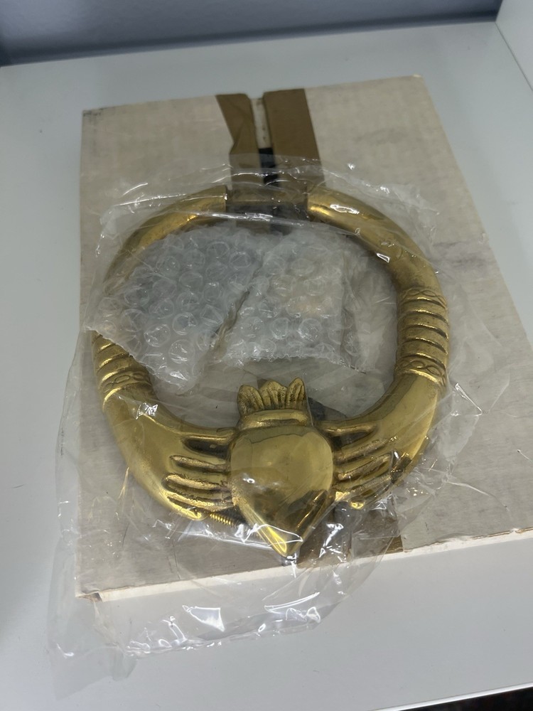 Irish Claddagh Solid Brass Door Knocker Heart Hands Crown Celtic New