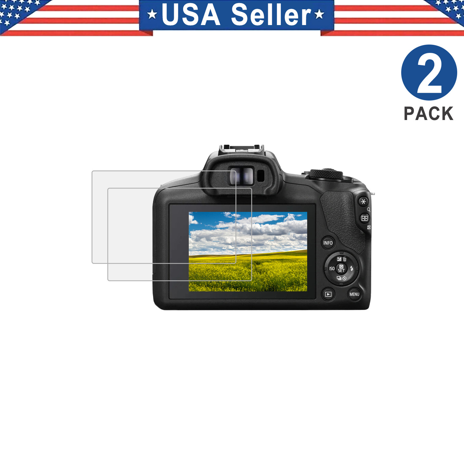 2PK Tempered Glass Protector For Canon EOS R100 Rebel T7 T6 T5 RP/2000D