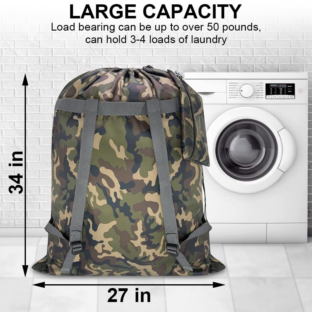 Laundry Bag Backpack 27"x 34" Sturdy Laundry Bag With Shoulder Straps Drawstring