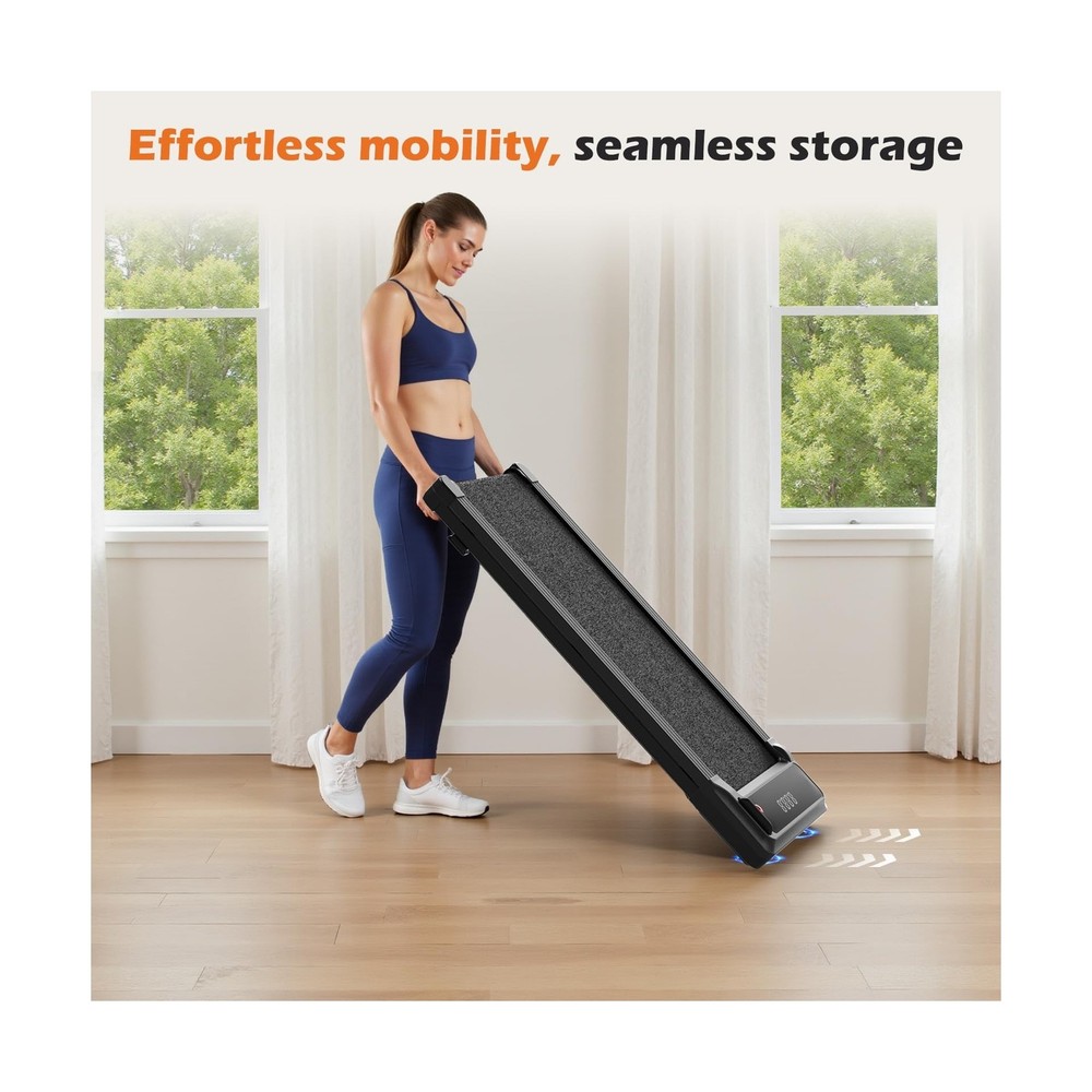 Sweetcrispy Compact Treadmill for Small Spaces, Quiet Under-Desk Walking Pad,...