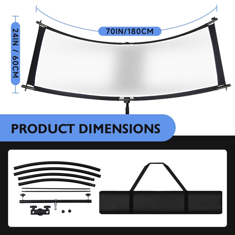 Clamshell Light Reflector/Diffuser with Carrying Case,70"X24" (4 Color in 1) ...