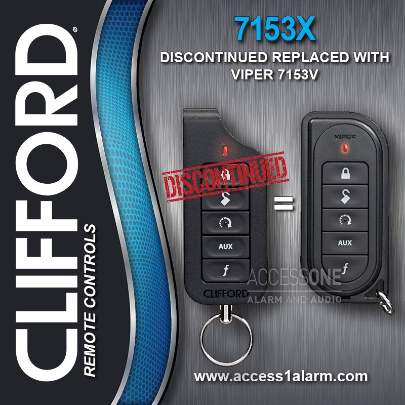 Discontinued Clifford 7153X 1-Way 5-Button Replacement Remote Viper 7153V