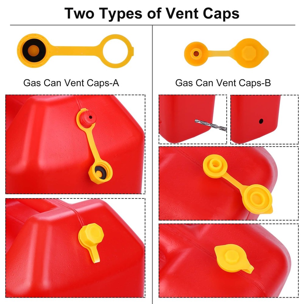 Gas Can Spout Replacement Kit with Multiple Thread Caps and Flexible Nozzle