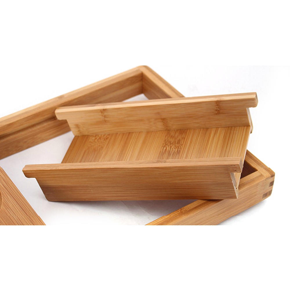 Bamboo Bath Tray Table - Adjustable Caddy with Multifunctional Groove
