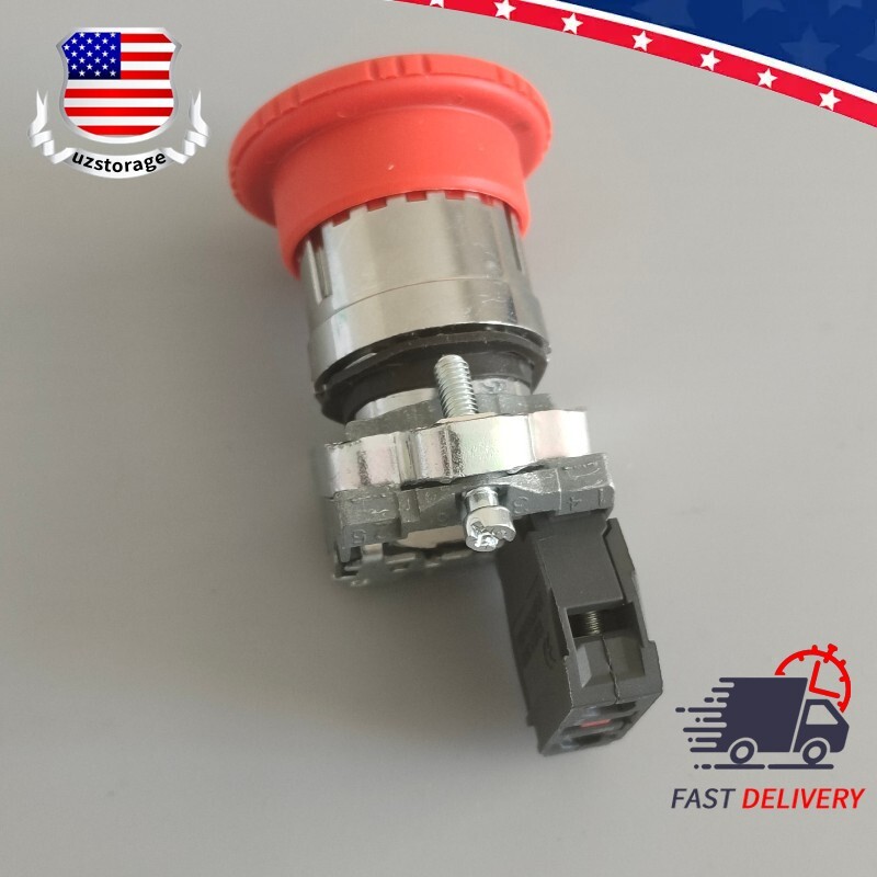 New In Box Emergency Stop Button For Schneider XB4BS8442 XB4-BS8442 Red Head Ø40