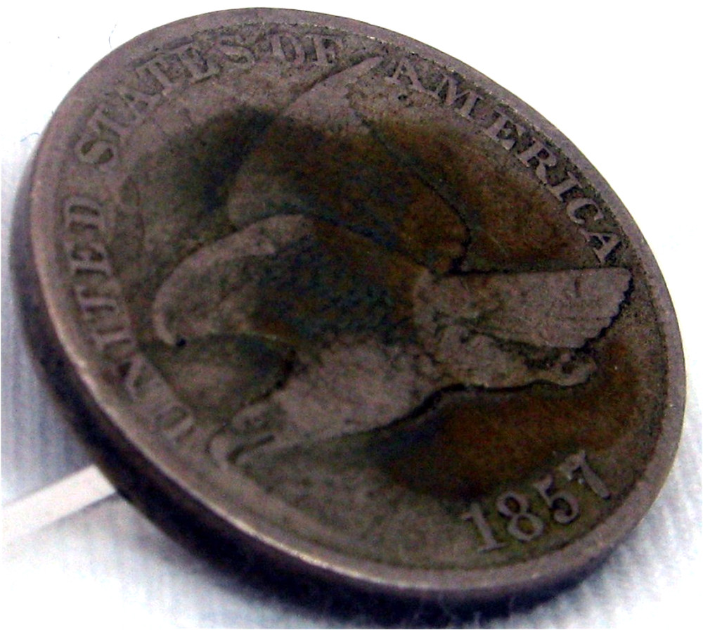 1857 FLYING EAGLE " AMERICS'S FIRST SMALL SIZED CENT " ERROR COIN # 349-2-6