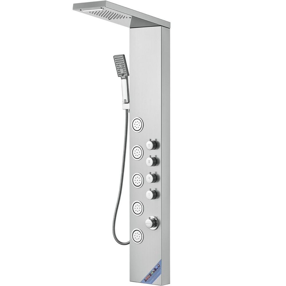 Shower Panel Tower System Stainless Steel 4 Modes Rainfall Waterfall Jets