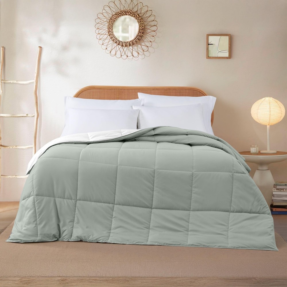 Modern Threads Reversible Down Alternative Comforter White/Gray Queen