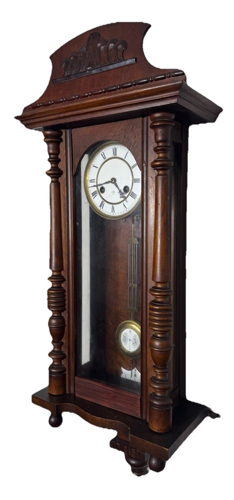 Antique Junghans Vienna Regulator Wall Clock wit Key And Pendulum Fully Serviced