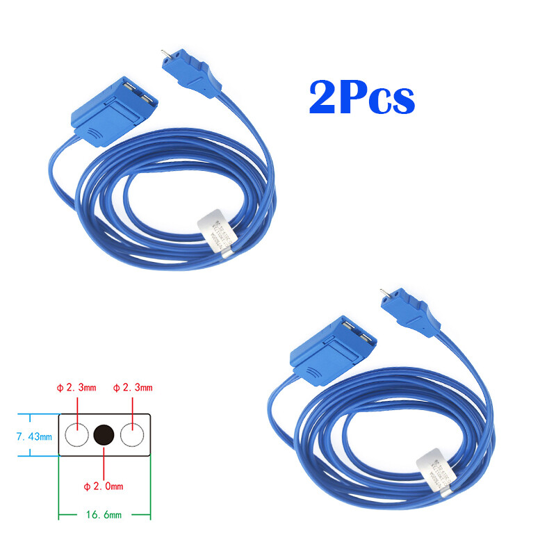 2Pcs Bipolar Electrocautery Electric Knife Negative Plate Connecting Cables Loop