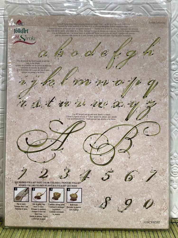 VTG Dewberry Painting Patterns Worksheet Pack Lettering #2 3 Sheets