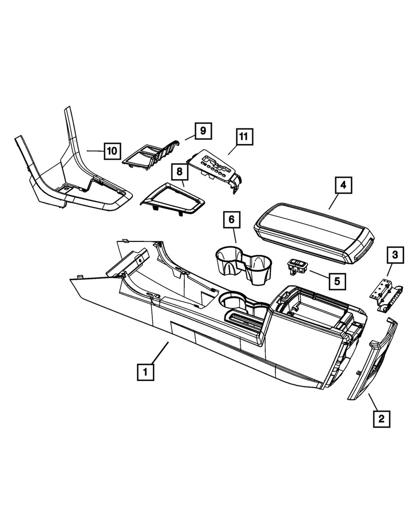 Genuine Mopar Console Shifter Bezel 1CB49ESGAE